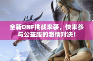 全新DNF挑战来袭，快来参与公益服的激情对决！