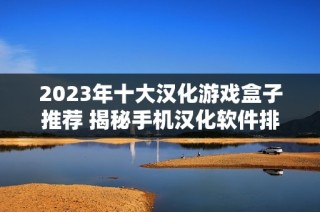 2023年十大汉化游戏盒子推荐 揭秘手机汉化软件排行榜