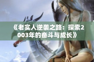 《老实人逆袭之路：探索2003年的奋斗与成长》