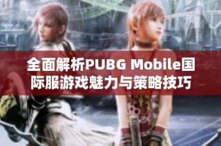 全面解析PUBG Mobile国际服游戏魅力与策略技巧