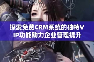 探索免费CRM系统的独特VIP功能助力企业管理提升