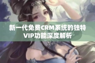 新一代免费CRM系统的独特VIP功能深度解析