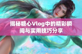 揭秘糖心Vlog中的精彩瞬间与实用技巧分享