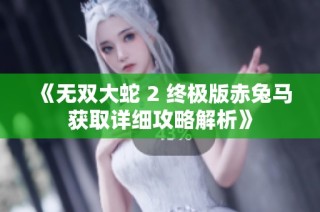 《无双大蛇 2 终极版赤兔马获取详细攻略解析》