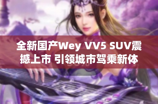 全新国产Wey VV5 SUV震撼上市 引领城市驾乘新体验