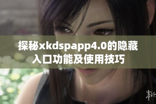 探秘xkdspapp4.0的隐藏入口功能及使用技巧