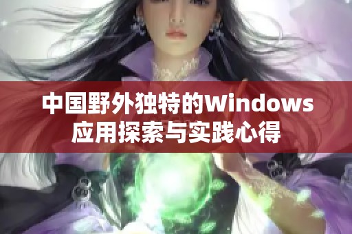 中国野外独特的Windows应用探索与实践心得