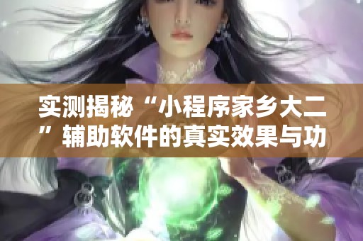 实测揭秘“小程序家乡大二”辅助软件的真实效果与功能