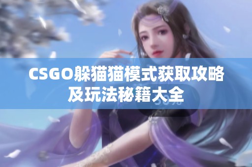 CSGO躲猫猫模式获取攻略及玩法秘籍大全