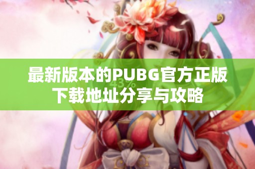 最新版本的PUBG官方正版下载地址分享与攻略